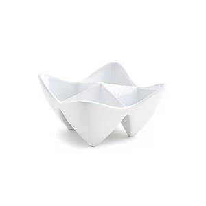 872-DBO089WHP22 4 oz Square Kyoto™ Bowl w/ (4) Compartments- Porcelain, White