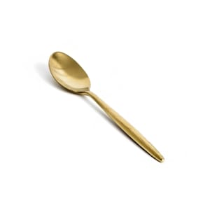 872-FTS010GOS23 6 1/2" Teaspoon with 18/10 Stainless Grade - Owen Pattern, Matte Brass