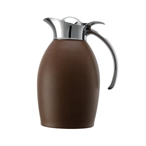 482-NIC10BSLTH 1 liter Vacuum Carafe w/ Flip Top Lid & Stainless Liner - Italian Leather