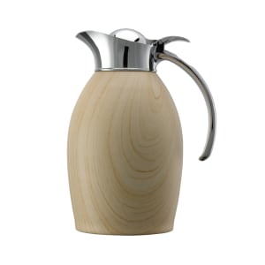 482-NIC10BSLW 1 liter Vacuum Carafe w/ Flip Top Lid & Stainless Liner - Light Wood