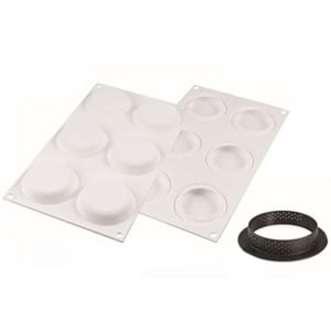 330-KITTARTRING8 12 Piece Tart Ring Mold Kit - Silicone, White