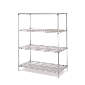 001-EZ1836NC4 36" NSF 4-Tier Heavy-Duty Chrome Wire Shelving Unit - Super Erecta®, 18"W, 74"H