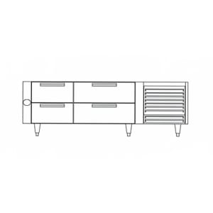 451-UN17FC60 60" Polar Cuisine Chef Base Freezer w/ (2) Drawers - 115v