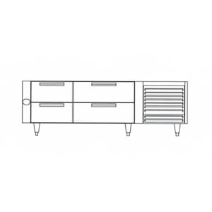 451-UN17FC78 78" Polar Cuisine Chef Base Freezer w/ (4) Drawers - 115v