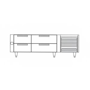 451-UN17FC90 90" Polar Cuisine Chef Base Freezer w/ (4) Drawers - 115v