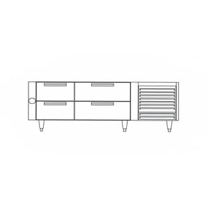 451-UN17FC66 66" Polar Cuisine Chef Base Freezer w/ (4) Drawers - 115v