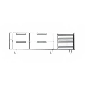 451-UN17FC72 72" Polar Cuisine Chef Base Freezer w/ (4) Drawers - 115v