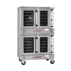 348-PCG100SSDNG Platinum Double Full Size Natural Gas Convection Oven - 50,000 BTU