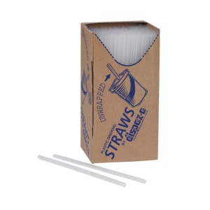 231-1082 Unwrapped Plastic Disposable Sno-Sipper Straws, White