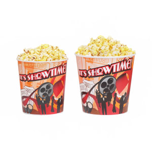 231-2230T 130 oz Showtime Design Disposable Popcorn Cups, 300/Case