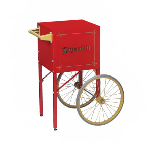 231-2649CR Fun Pop Cart for 4 oz Popper w/ Storage Compartment & 2 Spoke Wheels, Red