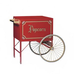 231-3118PC Medium Popcorn Cart w/ Heavy Duty Wheels & Storage Compartment, Red