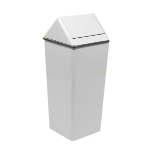 125-1411HTWH 21 gal Indoor Decorative Trash Can - Metal, White