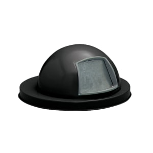125-M3601DTLBK Round Dome Trash Can Lid - Metal, Black
