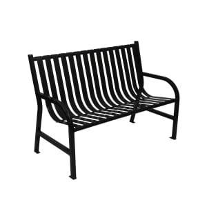 125-M4BCHBK 48" Oakley Bench - Outdoor, Steel Frame, Black