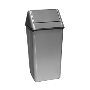 125-1311HTSS 13 gal Indoor Decorative Trash Can - Metal, Stainless Steel