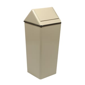 125-1411HTAL 21 gal Indoor Decorative Trash Can - Metal, Almond