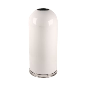125-415DTWH 15 gal Indoor Decorative Trash Can - Metal, White