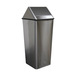 125-1411HTSS 21 gal Indoor Decorative Trash Can - Metal, Stainless Steel