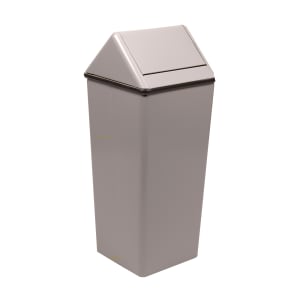 125-1411HTSL 21 gal Indoor Decorative Trash Can - Metal, Slate