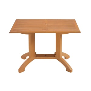 838-UT385008 Rectangular Atlanta Outdoor Table w/ Umbrella Hole - 48" x 32", Melamine, Teakwood