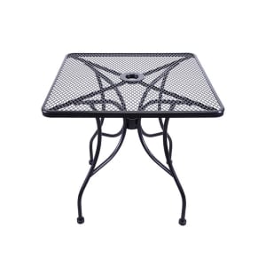 464-MT3030 30" Square Outdoor Table w/ Umbrella Hole - Steel, Black