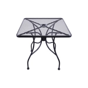 464-MT3636 36" Square Outdoor Table w/ Umbrella Hole - Steel, Black