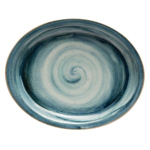 284-PP1604807712 11 3/4" x 9 2/3" Oval Artisan Platter - Porcelain, Blue