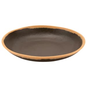 284-P100BR 10" Round Melamine Soup Plate, Brown w/ Clay Trim