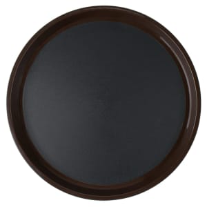 284-RCT16NS 16" Round Serving Tray, Plastic, Black/Brown