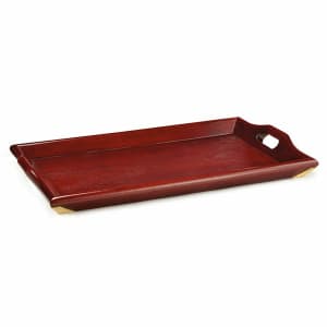 284-LUX2518M Rectangular Room Service Tray, 25" x 16", Hardwood, Mahogany