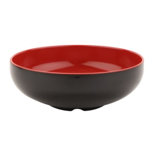 284-B47F 1 3/10 qt Round Melamine Pasta Bowl, Red/Black
