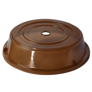 284-CO105A Cover For 11 1/4" To 12 1/8" Round Plates, Amber Polypropylene