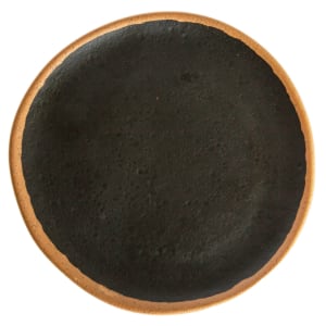 284-P75BR 7 1/2" Round Melamine Bread/Side Dish, Brown w/ Clay Trim