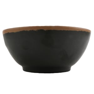 284-B302BR 20 oz Round Melamine Salad Bowl, Brown w/ Clay Trim