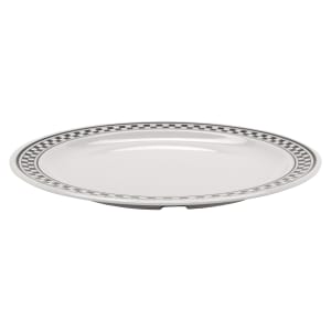 284-WP6X 6 1/2" Round Melamine Dessert Plate, White/Black