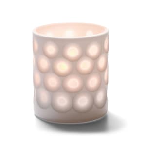 461-6207D Boutique Votive Holder for HD8, HD12, & HD15 - 3 1/8" x 2 7/8", White Dots