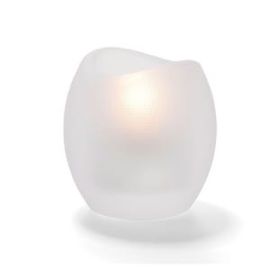461-6701SC Pixel Tealight Holder w/ Mesh Texture, 3 x 2 7/8", Satin Crystal