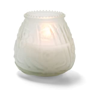 461-KG60F12 60 hr Knobby Wax Candle - 3 3/4" x 3 3/4", Frosted
