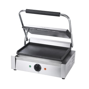 122-PGSS14 Single Commercial Panini Press w/ Cast Iron Smooth Plates, 120v