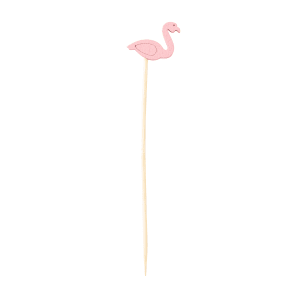 229-11202 4 1/2" Bamboo Flamingo Pick, Pink