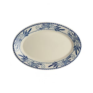 706-HL15741008 13 3/8" x 9 1/4" Oval Blue Mex Platter - China, Ivory