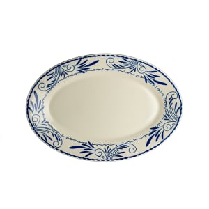706-HL15841008 15 5/8" x 11 3/8" Oval Blue Mex Platter - China, Ivory