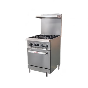 351-IR424NG 24" 4 Burner Gas Range w/ (1) Space Saver Oven, Natural Gas