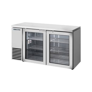 598-TBB2460GSLD 60 1/8" Bar Refrigerator - 2 Swinging Glass Doors, Stainless, 115v