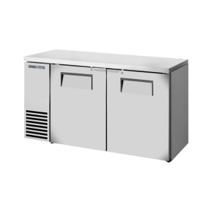 598-TBB2460S 60 1/8" Bar Refrigerator - 2 Swinging Solid Doors, Stainless, 115v