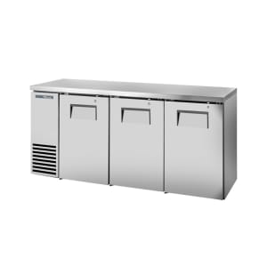 598-TBB2472S 72 1/8" Bar Refrigerator - 3 Swinging Solid Doors, Stainless, 115v