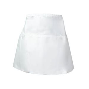 176-342W Apron Half Waist White, 3 Divided Pockets, Polyester