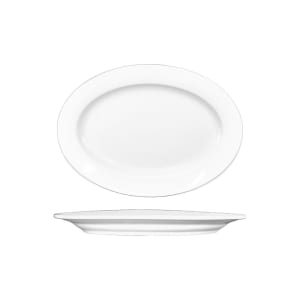 129-BL13 11 1/2" x 8 5/8" Oval Bristol™ Platter - Porcelain, Bright White