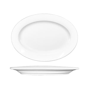129-BL14 12 1/2" x 9" Oval Bristol™ Platter - Porcelain, Bright White